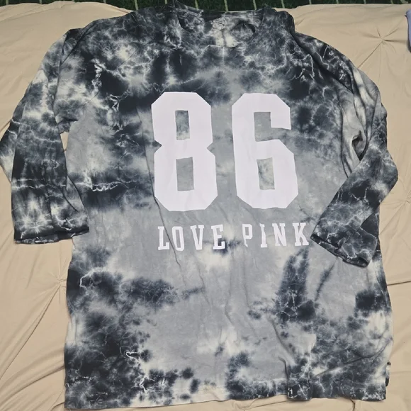 PINK Victoria's Secret Gray Tie-Dye Shirt 86 Xl - Picture 1 of 3
